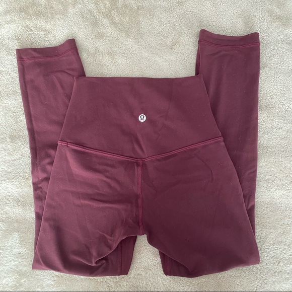 LULULEMON - Red Merlot Align Crop 21” - Size 2 - Picture 1 of 3